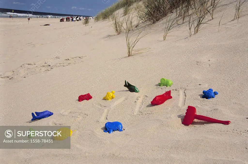 Germany, North sea, Sylt,  Wenningstedt, beach,  Sand toy, stroke ´Sylt,´  Northern Germany, Schleswig-Holstein, North Frisian islands, island, sea, s...