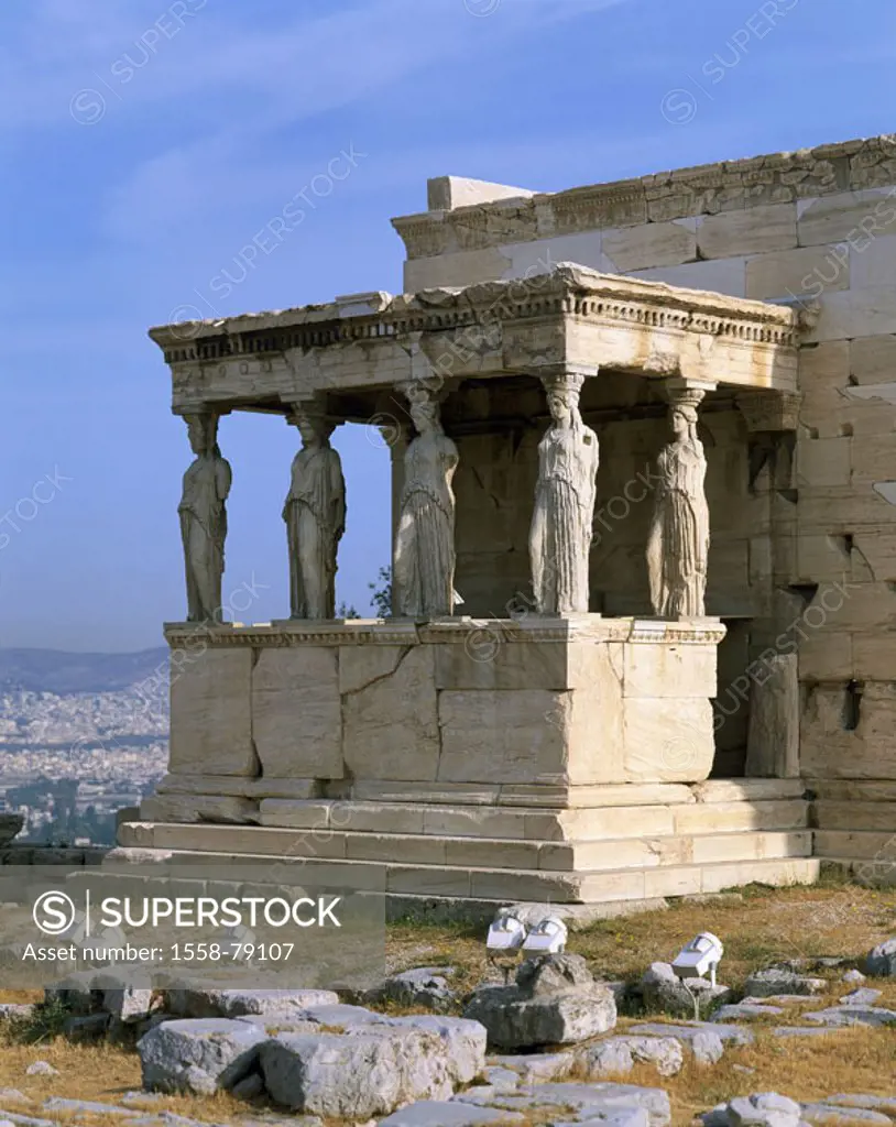 Greece, Athens, acropolis,  Erechtheion, temple ruin, detail   Europe, sight, vacation, culture, destination, hills, city castle, temples, ruin, colum...