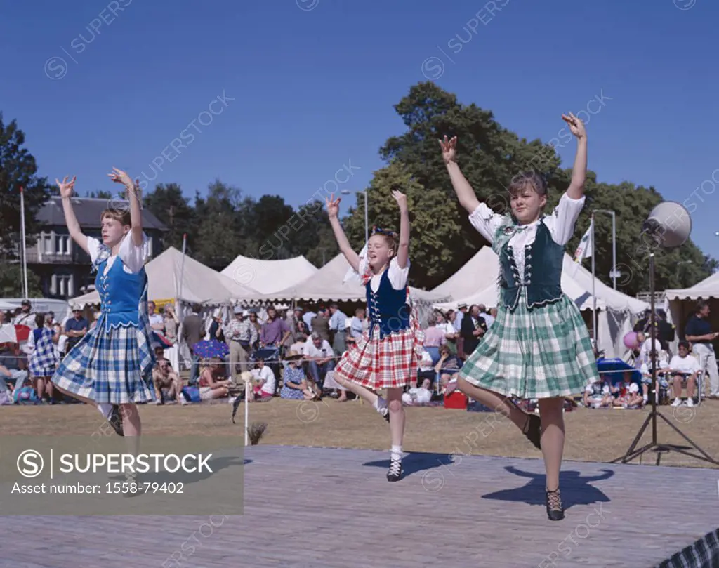 Scotland, Highland Games,  Girls, dance, traditional,  Highland Dancing  Europe, Great Britain, island, north, Highlands, party, event, culture, tradi...