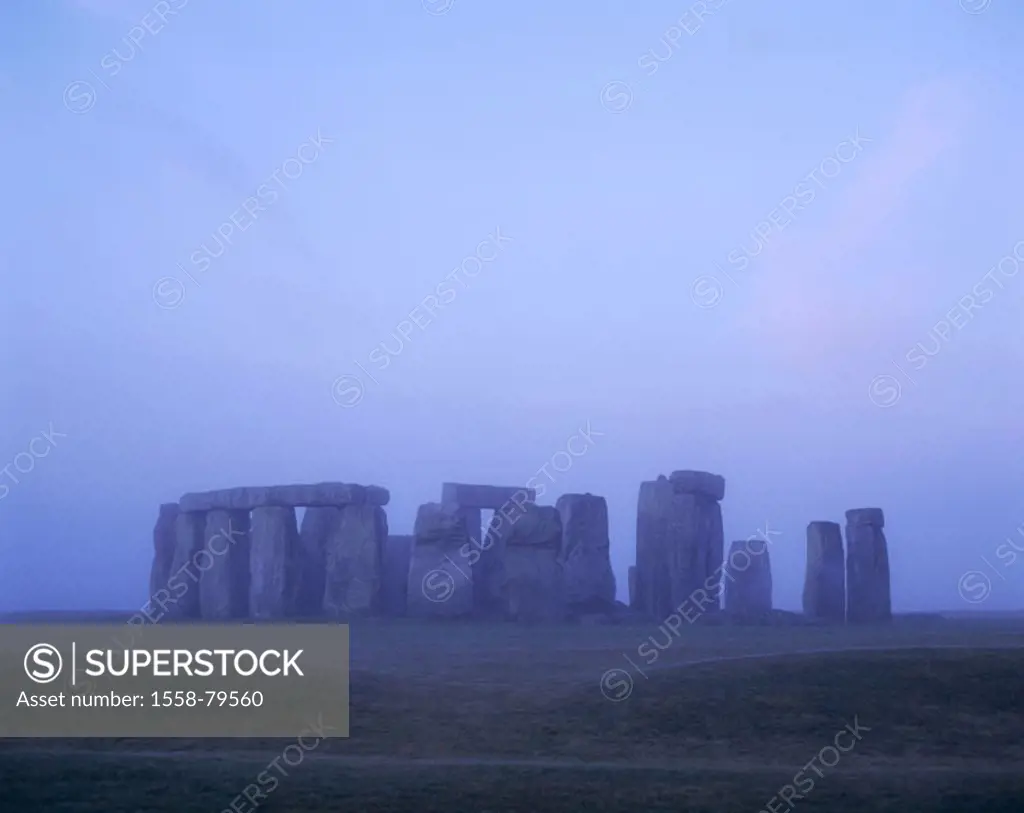 Great Britain, England, Wiltshire,  Stonehenge, twilight,   Europe, island, South England, sight, monument, stone circle installation, stone circle, l...