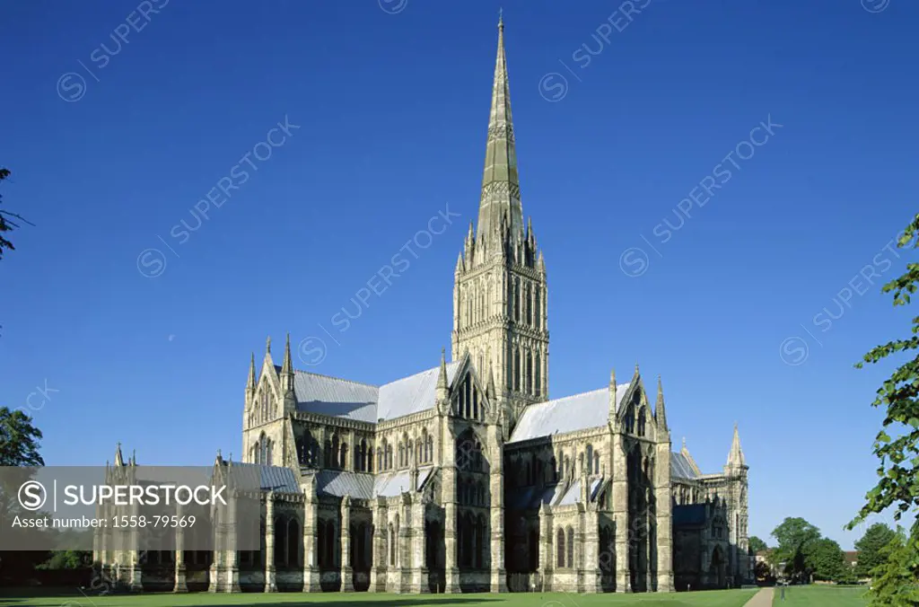 Great Britain, England, Wiltshire,  Salisbury, Marienkathedrale,  1220-1266  Europe, island, construction, cathedral, sacral construction, architectur...