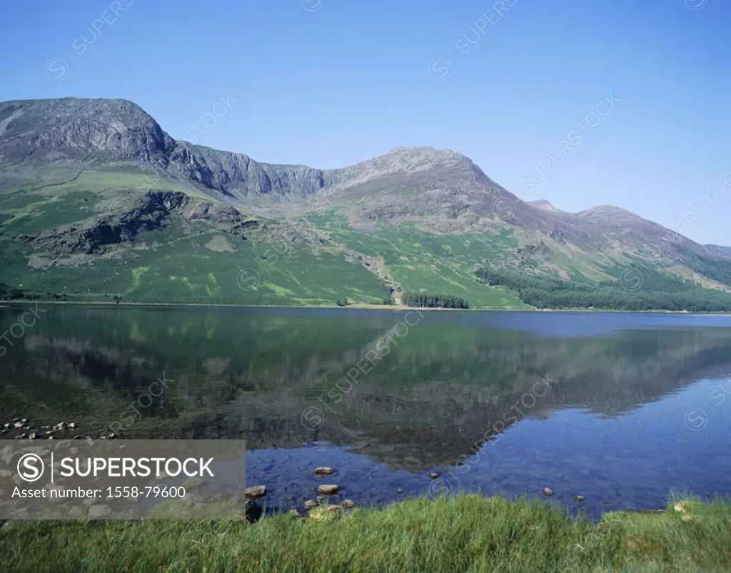 Great Britain, England, Cumbria,  Brine District, Buttermere brine,  Mountains, water reflection,  Europe, island, landscape, nature, sea, shores, wat...