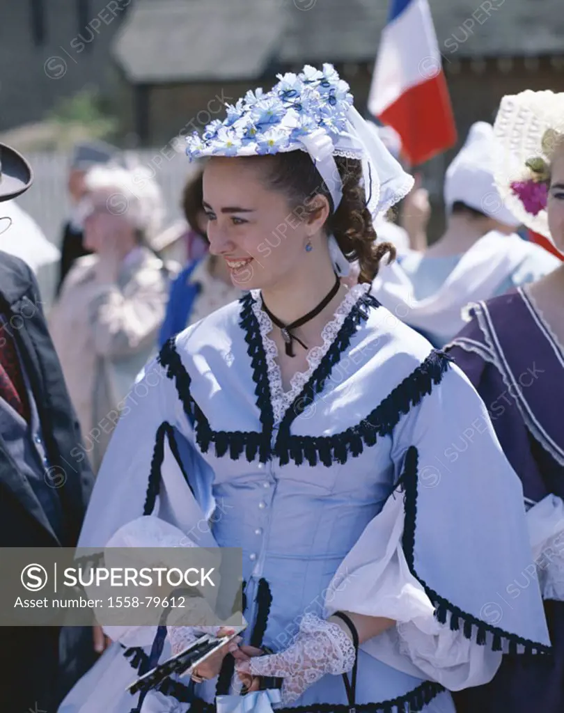 Great Britain, England, Kent,  Rochester, Charles Dickens festival, Woman, outfit, historic  Europe, island, South England, city, party, event, summer...