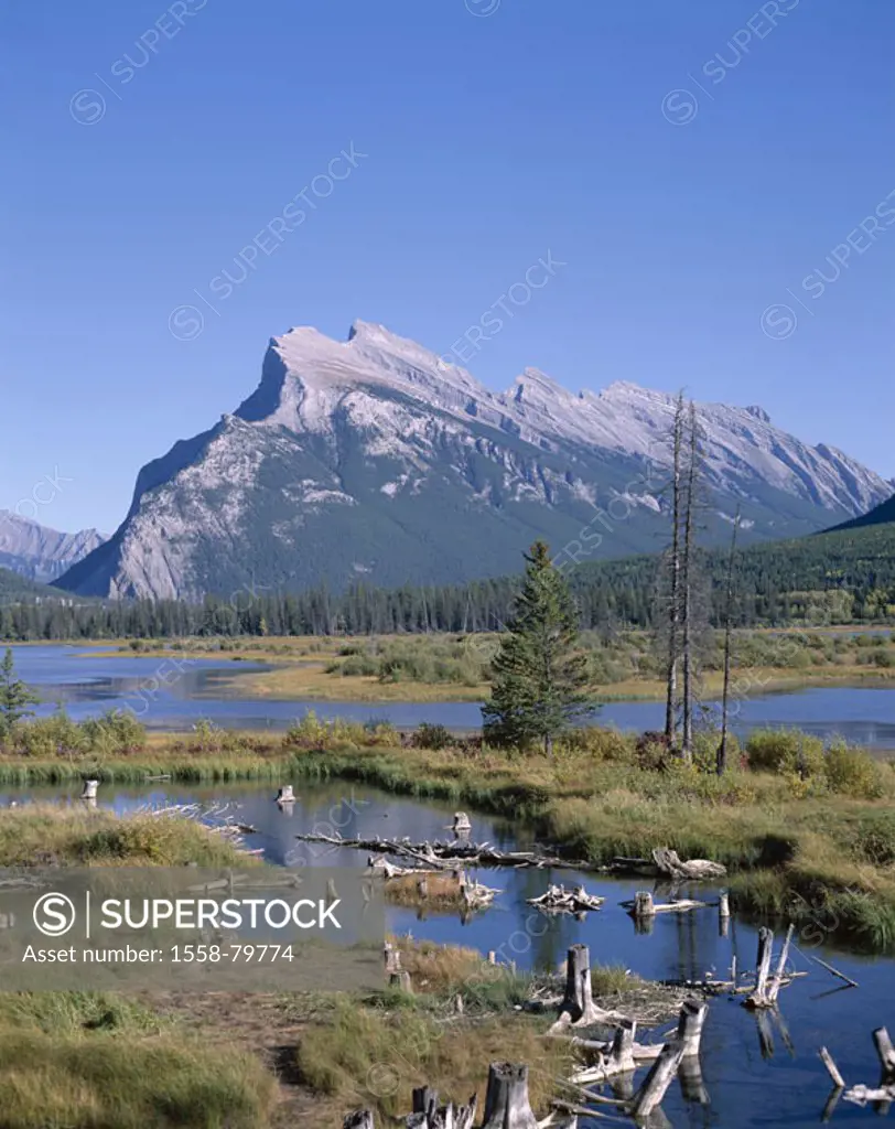 Canada, province Alberta, Rocky Mountains,   Mount Rundle, landscape,  North America, northwest Canada, The Rockies, Banff National park, national par...