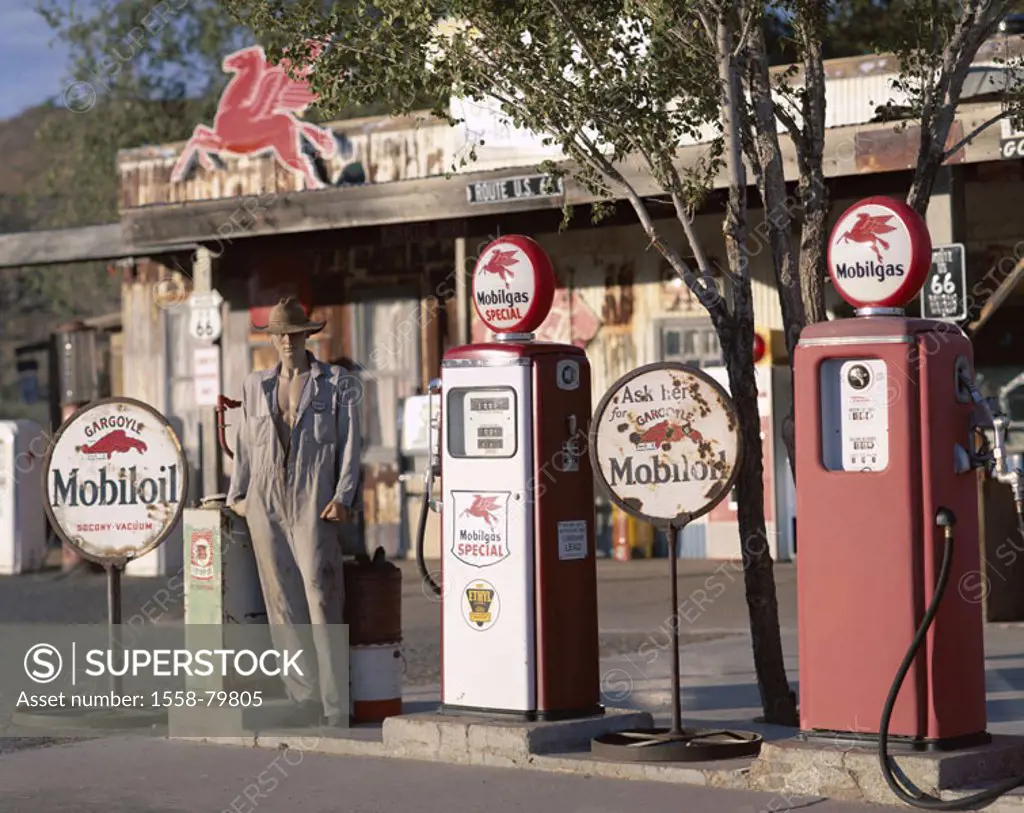 USA, Arizona, Hackberry, route 66,  Gas station, nostalgic  Series, North America, unified states, sight, historically, East west connection, country ...