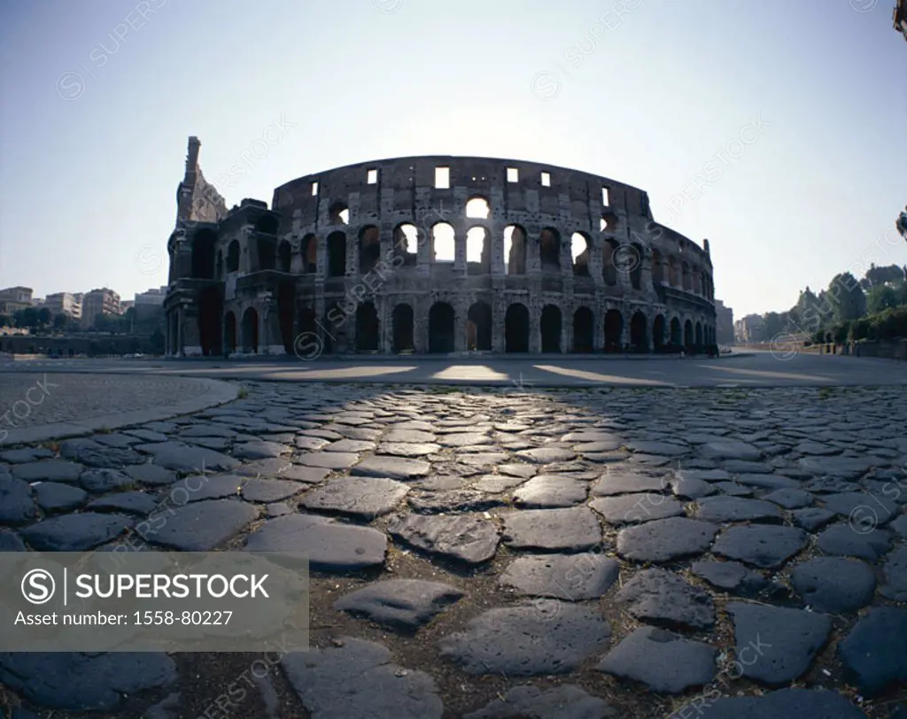 Italy, Rome, Colosseo, back light,   Series, Europe, capital, piazza Del Colosseo, coliseum, construction, ruin, amphitheaters, historically, facade, ...