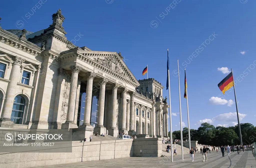 Germany, Berlin, Reichstag buildings,  Visitors only editorially! Series, Europe, capital, Berlin zoo, sight, buildings, construction, architecture, p...
