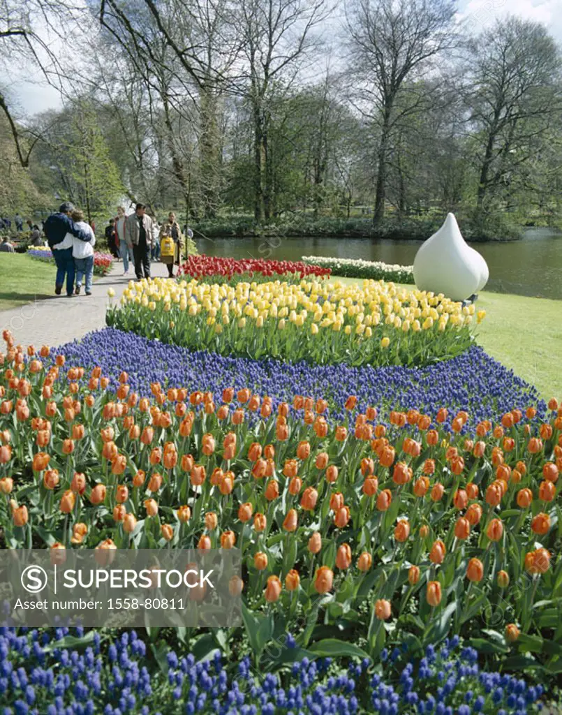 Netherlands, Holland, Lisse,  Keukenhof, Blumenpark,  Visitors  South Holland, show garden, garden, grounds, park, flower beds, flower breeding, flowe...