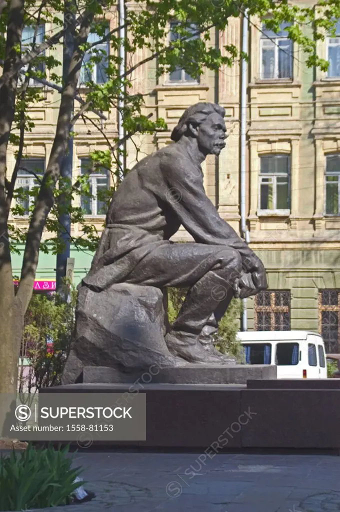 Ukraine, Dnepropetrowsk, Gorki-Denkmal   Europe, Eastern Europe, city, sight, monument, honor meal, Maxim Gorki, Russian author, culture