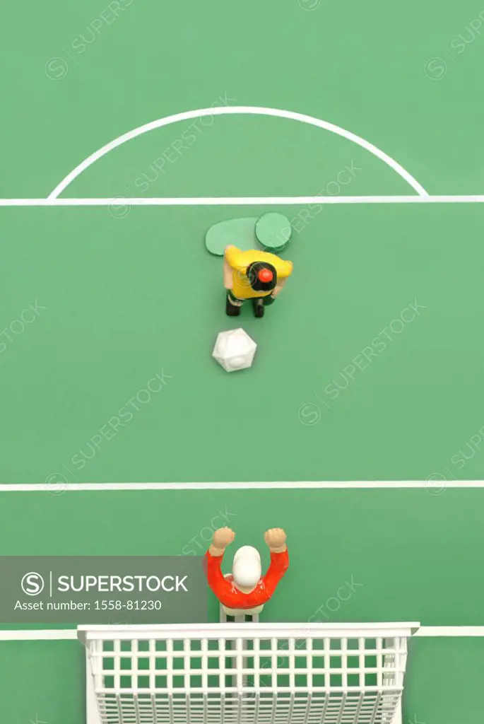Soccer game, toy, soccer field,  Game figures, game scene, from above, Symbol football WM 2006, only positive application, Sport, team sport, team gam...