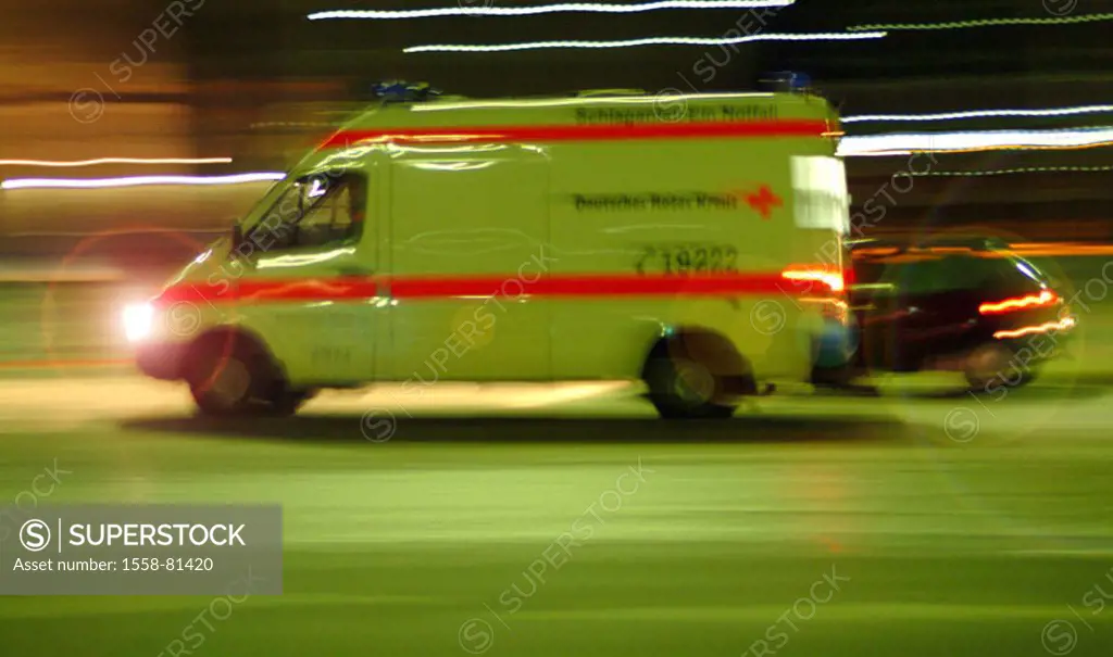 Street, rescue use, ambulances,  Night, fuzziness,  Series, rescue, rescue service, use, emergency, accident, help, first-aid attendants, paramedics, ...
