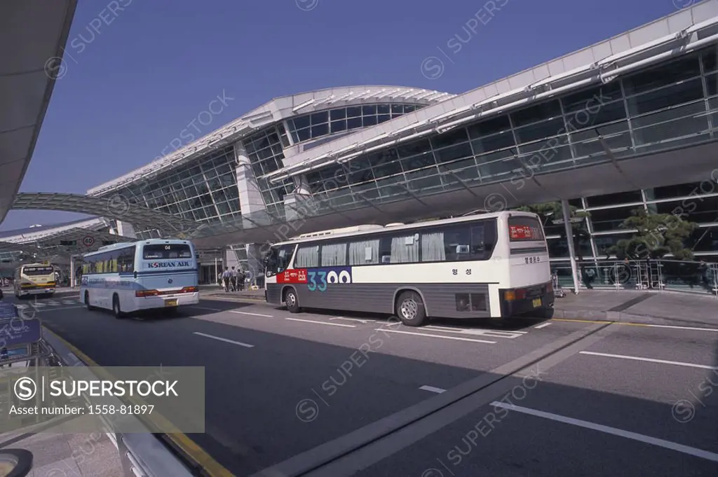 Korea, Seoul, Incheon International  Airport, coaches,  Asia, Eastern Asia, South Korea, city, capital, city, airport, airport buildings, buildings, a...