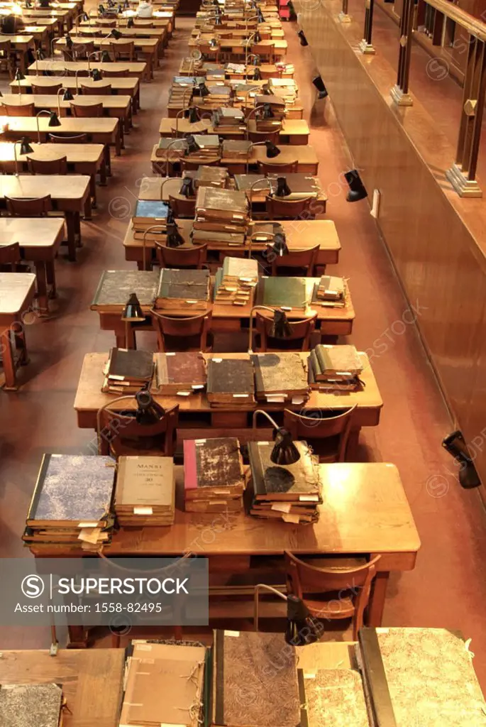 University, library, Leseraum,  Tables, lamps, books  University library, library, indoors, Leihbücherei, school library, literature, readers, referen...