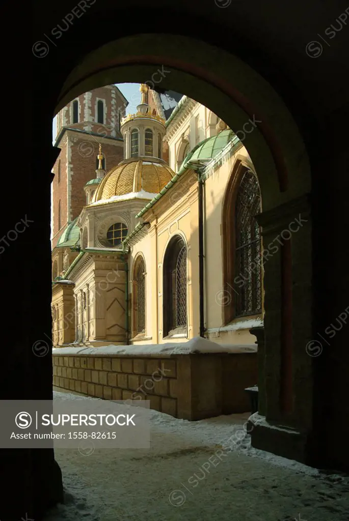 Poland, Cracow, Wawel,  Sigismund-Kapelle, detail,  Eastern Europe, small Poland, Burgberg, Wawel-Anhöhe, sight, culture, tourism, buildings, construc...