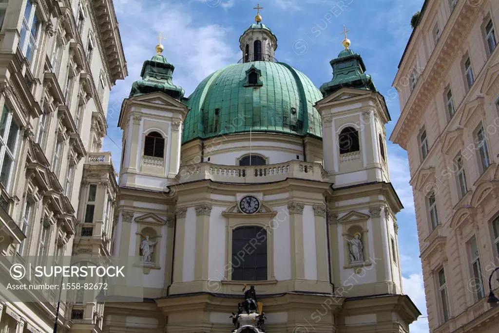 Austria, Vienna, Peter place, Peter church, detail,  Capital, culture city, church, 18 Jh., architect Gabriel Montani and Johann of Hildebrandt, baroq...