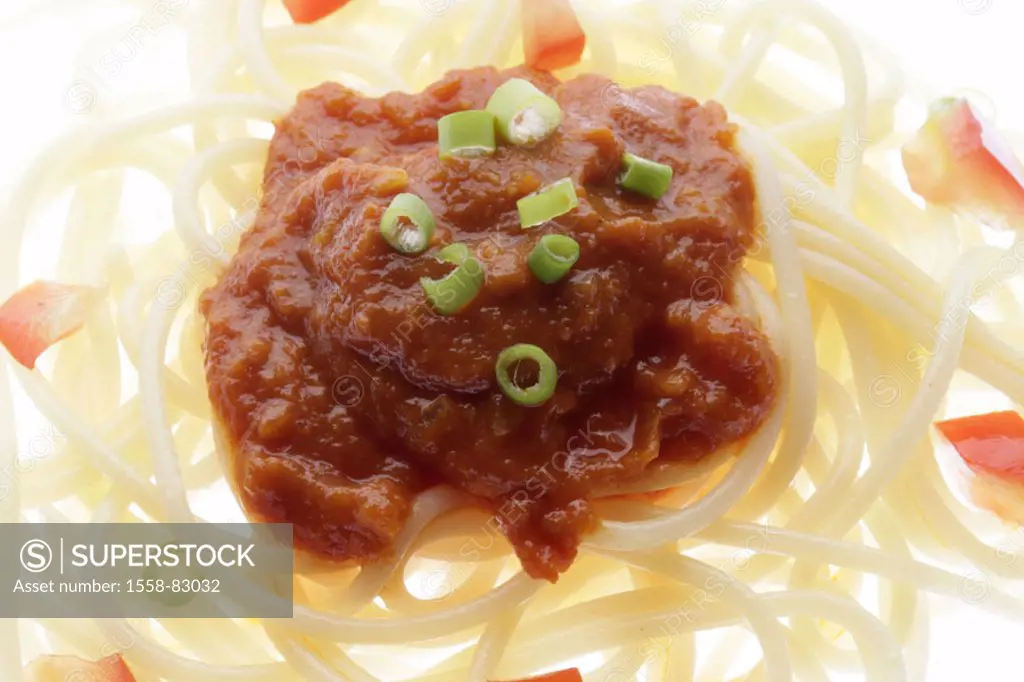 Spaghetti, tomato sauce, detail   Series, food, noodles, pasta, sauce, spaghetti Napoli noodle court favorite meal noodle portion portion, meal, food,...