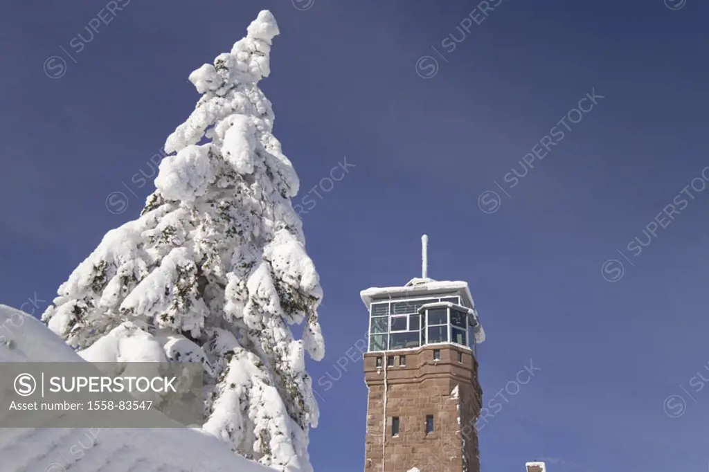 Germany, Baden-Württemberg,  Black forest, Hornisgrindeturm,  Winters Europe, North Black forest, sight, destination, tower, tower building, architect...