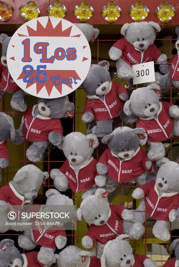 Kirmes, Losstand, prices, teddy bears,    Fair, market stand, lots, lot, price, profits, score, luck, profit, lottery, game, gamble, toy, mass ware, k...