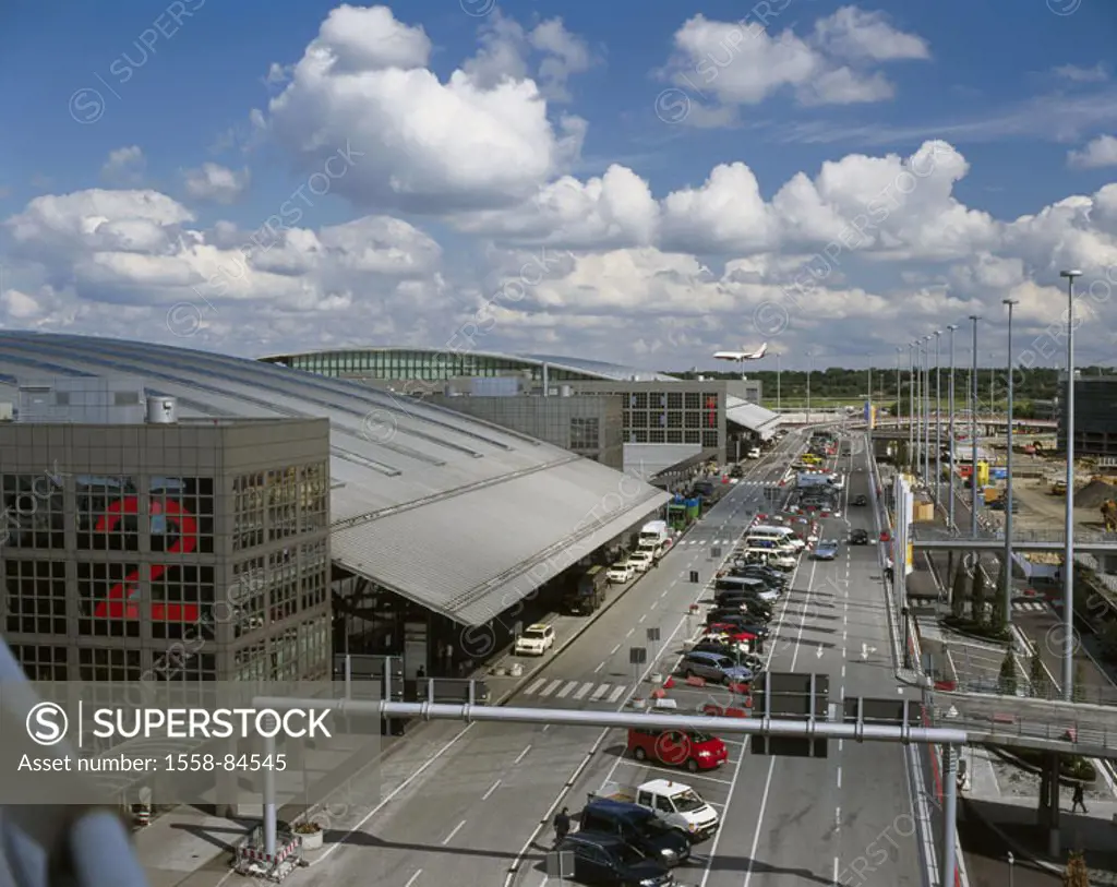 Germany, Hamburg, Fuhlsbüttel,  Airport, terminals 1, 2,  Europe, Central Europe, Hanseatic town, port, airport buildings, terminal, halls, airport ha...