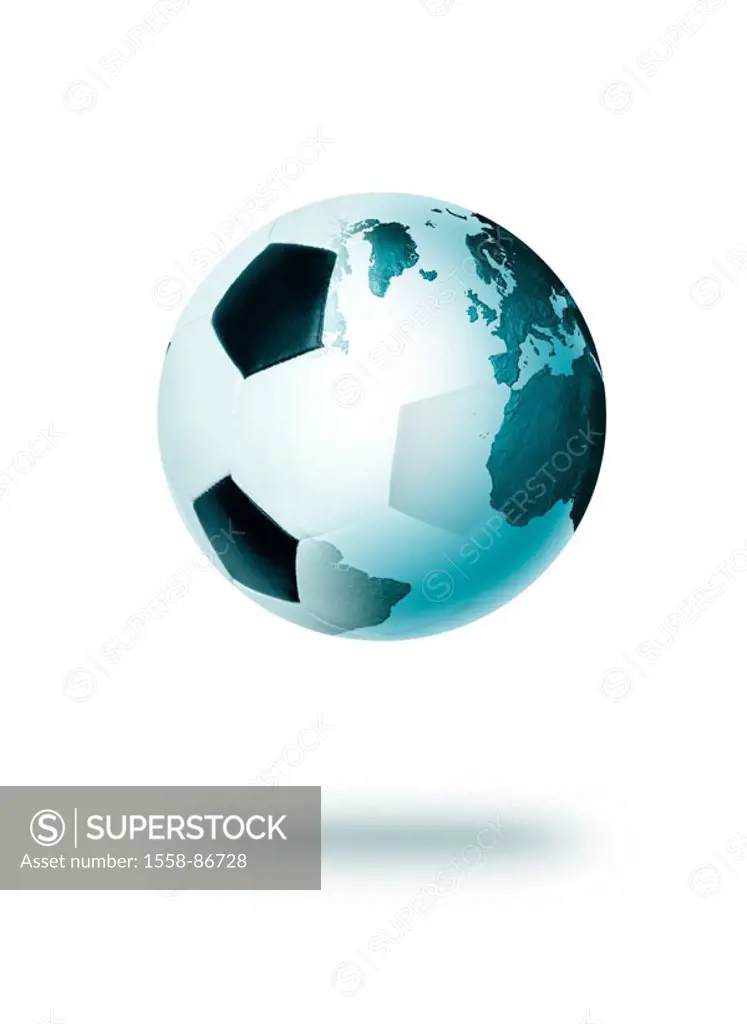 Composing, football, globe,   Series, ball, leather ball, globe, world, ´merges´, ´Football world´, symbol, soccer games, sport, ball sport, game, bal...