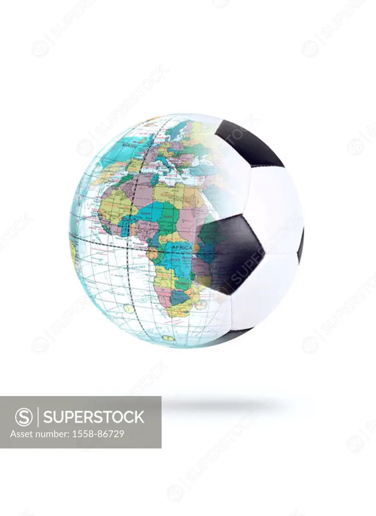Composing, football, globe,   Series, ball, leather ball, globe, world, ´merges´, ´Football world´, symbol, soccer games, sport, ball sport, game, bal...