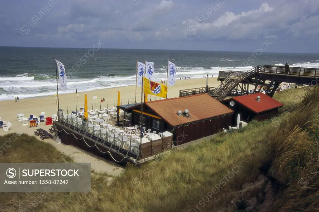 Germany, Schleswig-Holstein, island  Sylt, Wenningstedt, Strandlokal,  Overview,  Northern Germany, North Frisian islands North frieze country North s...