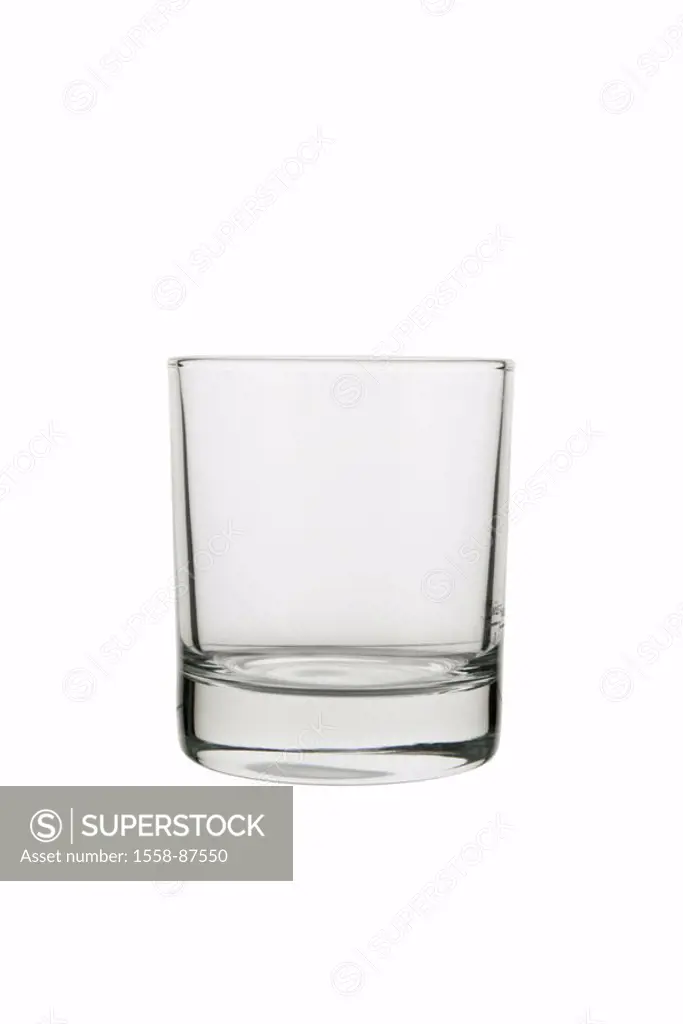 Whisky glass, empty,    Series, glass, beverage glass, new, unused, glass, drunk up transparently, celebrates lucidly, drinking, household merchandise...