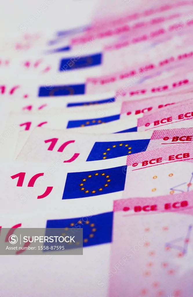 Bills, ten Euro, truncated,    Series, money, cash, Euro appearances, bills, appearances, ten Euro appearances, unit currency, currency unit, means of...