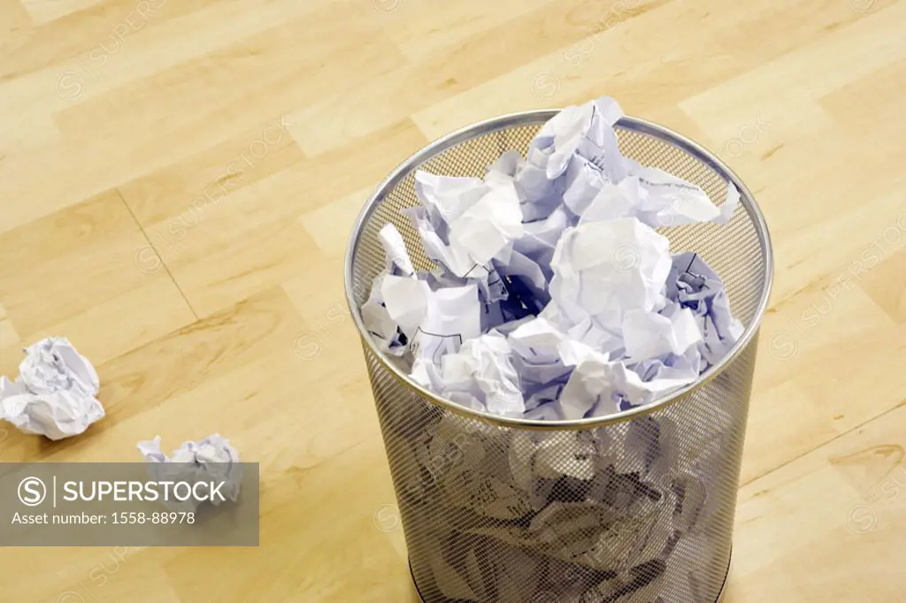 Office, trashcans, paper, rumples,    Series, business, buckets, waste paper basket, waste, garbage, paper, designs, discards, detoxifies, fully, symb...