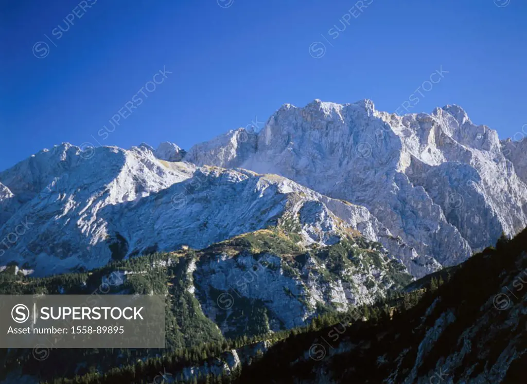 Germany, Bavaria,  Garmisch-Partenkirchen, highland,  Weather stone mountains, Dreitorspitze,  Southern Germany, Upper Bavaria, alpine upland, Werdenf...