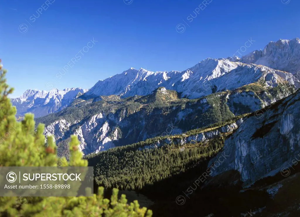 Germany, Bavaria, highland,  Weather stone wall, Karwendel,   Southern Germany, Upper Bavaria, alpine upland, Werdenfelser country, Bavarian Alps, mou...