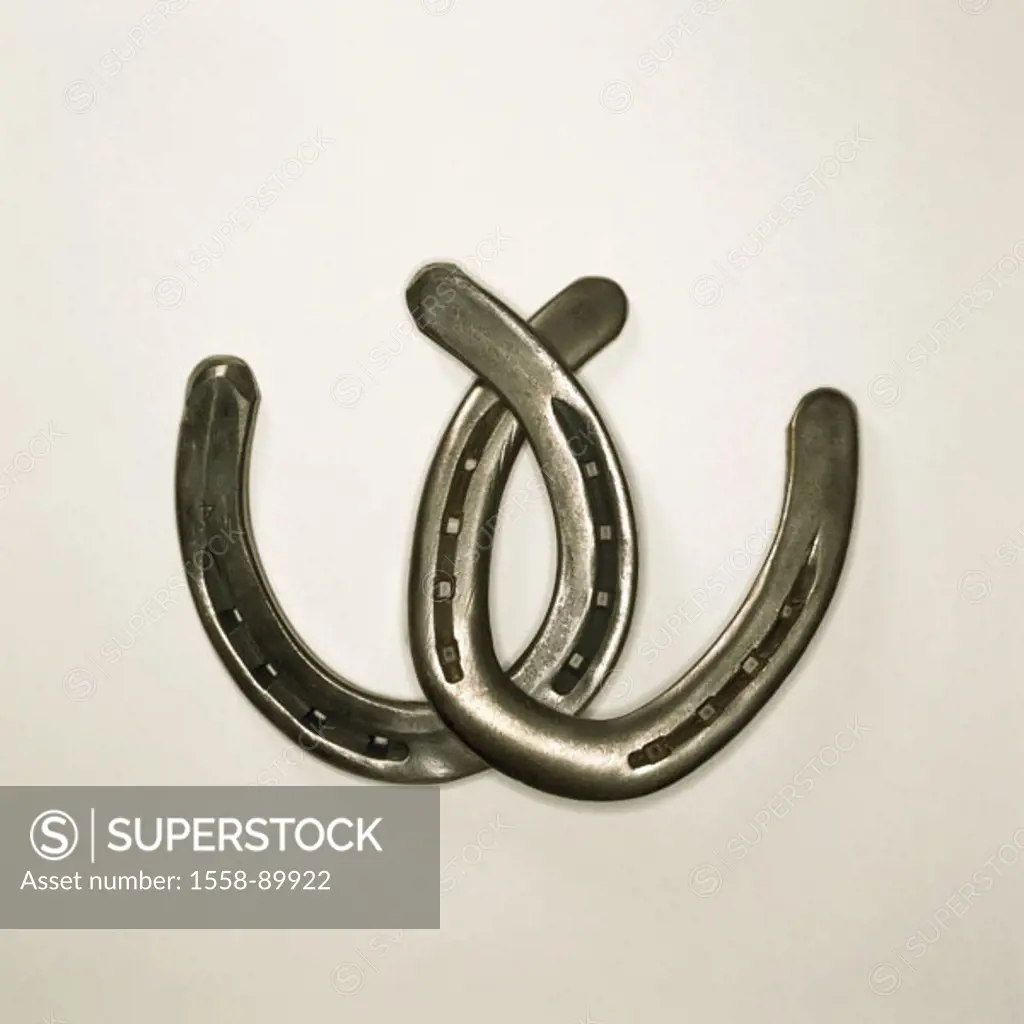 Horseshoes, two, again, unused,    Symbol, Reitsport, horse sport, riding, hoof mist,  Concept, lucky charm, luck, lucky symbol, belief, superstition,...