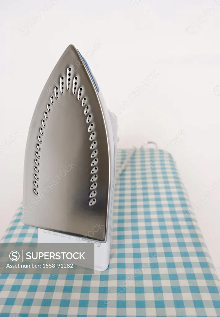 Ironing board, steam irons,    Household, housework, electro appliance, irons, small appliance, household appliance, electrically, on end, free plates...