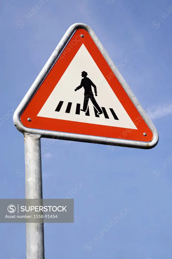 Danger signs, pedestrian transition,    Traffic signs, sign, sign, warning sign, respect, caution, pedestrians, ´speed, traffic, reduces´ traffic cont...