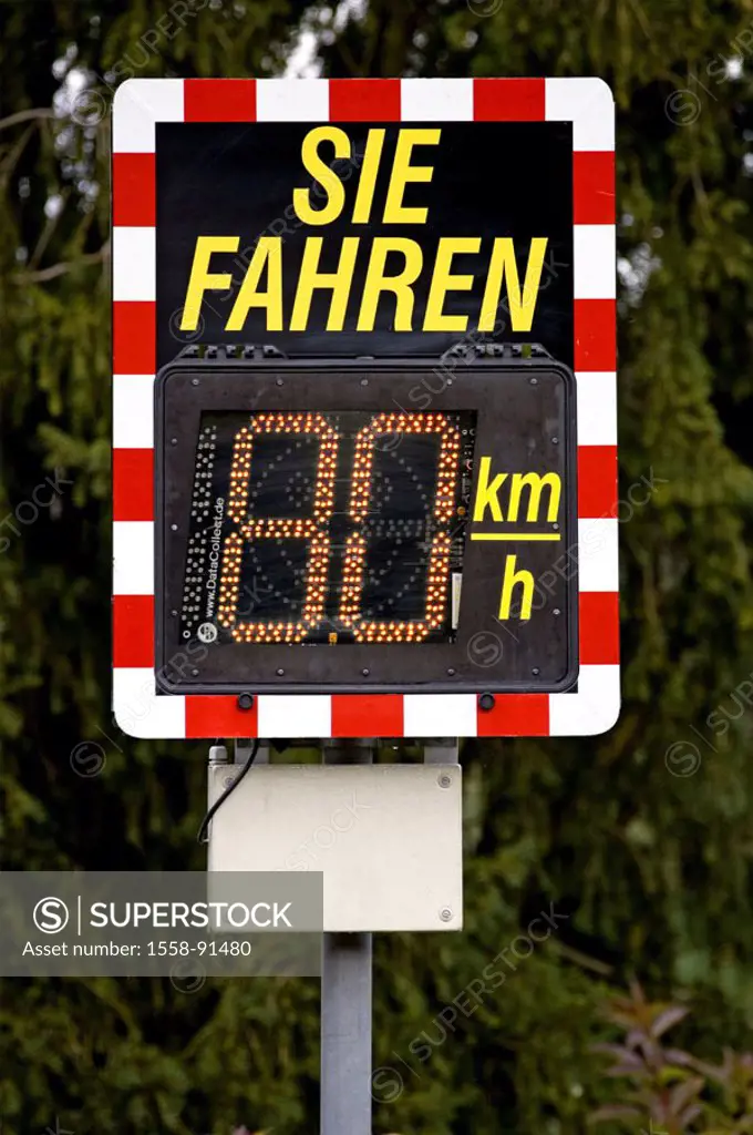 Speed ad, ´You/they drive 80 km per hour  Traffic, traffic, sign, traffic sign, light ad, light sign, digitally, digital display, speed, speed control...