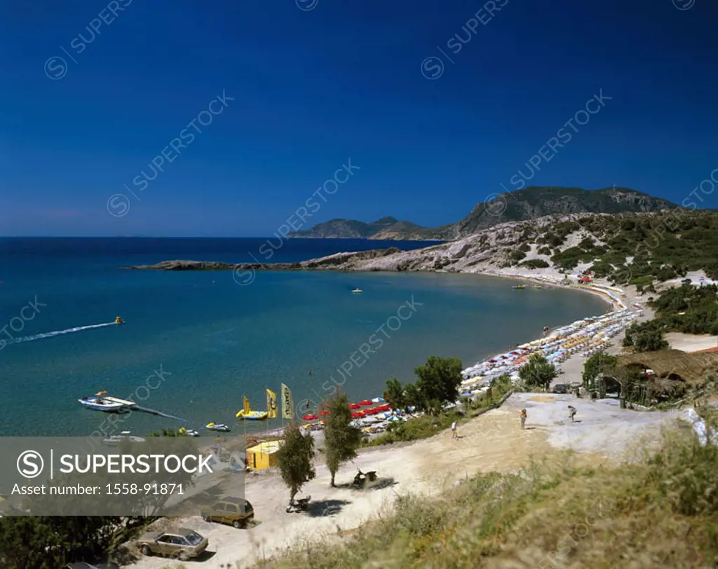 Greece, Dodekanes, island of caressing,  Paradise Beach, outlook,   Europe, Mediterranean island, destination, tourism, sea, Mediterranean, Aegean, co...