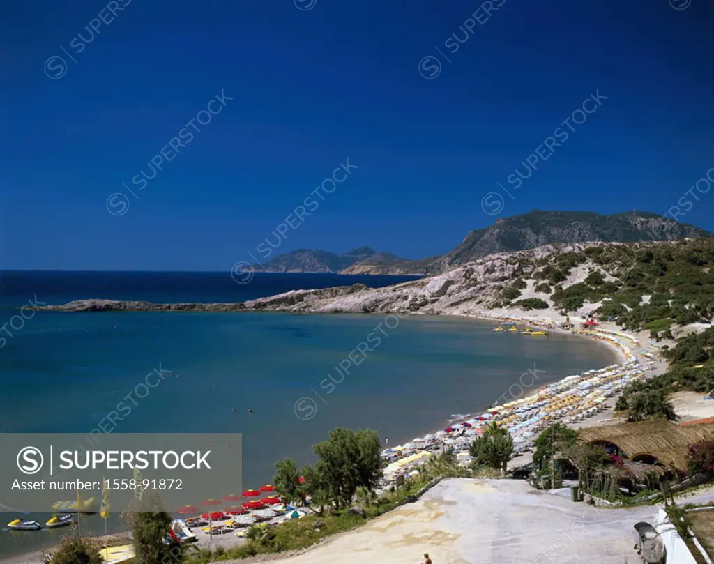 Greece, Dodekanes, island of caressing,  Paradise Beach, outlook,   Europe, Mediterranean island, destination, tourism, sea, Mediterranean, Aegean, co...