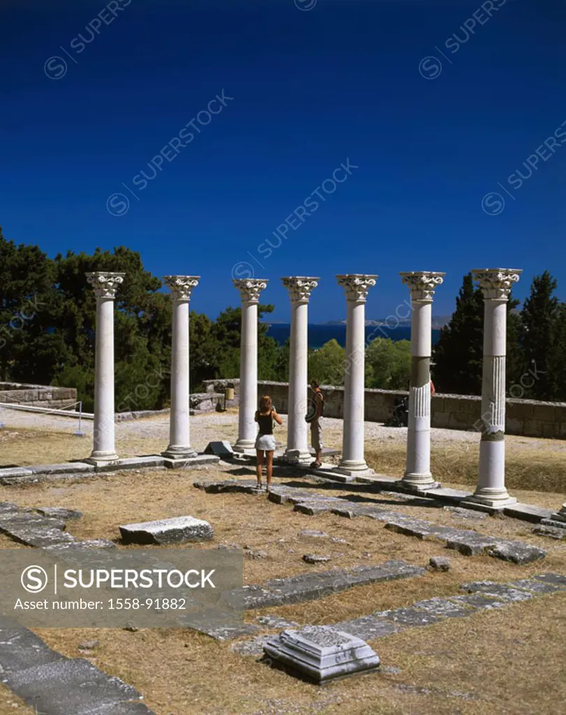 Greece, Dodekanes, island of caressing,  Asklipieion, Apollon-Tempel, ruin,   Europe, Mediterranean island, destination, sight, culture, historically,...