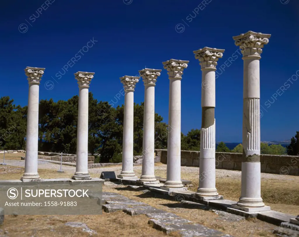 Greece, Dodekanes, island of caressing,  Asklipieion, Apollon-Tempel, ruin,   Europe, Mediterranean island, destination, sight, culture, historically,...