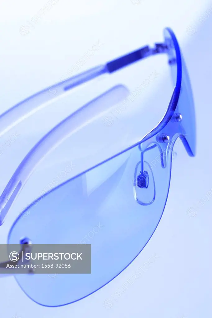 Sun glass, spectacle-glasses, blue,    Glasses, sun protection, eyeguard, UV-Schutz, protection, optics, eye optics, plastic, plastic glasses, goggles...