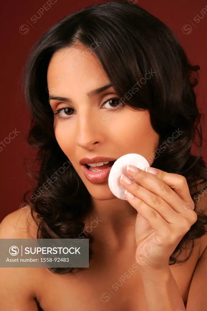 Woman, Wattepad, face, powders,  Portrait,   Series, 20-30 years, dark-haired, long-haired, makes up, makeup, face powders, cosmetics, instructs face ...