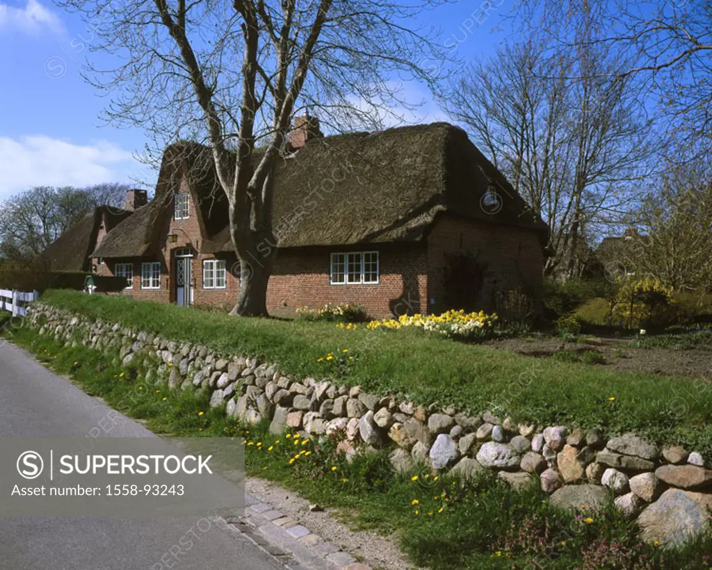 Germany, Schleswig-Holstein,  Island Sylt, Keitum, Frisian house,   Europe, Northern Germany, North Frisian islands, destination, residence, house, bu...