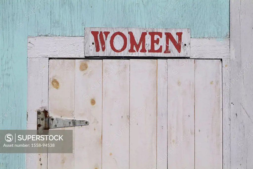 Toilet, women, framehouse, wood door, detail,