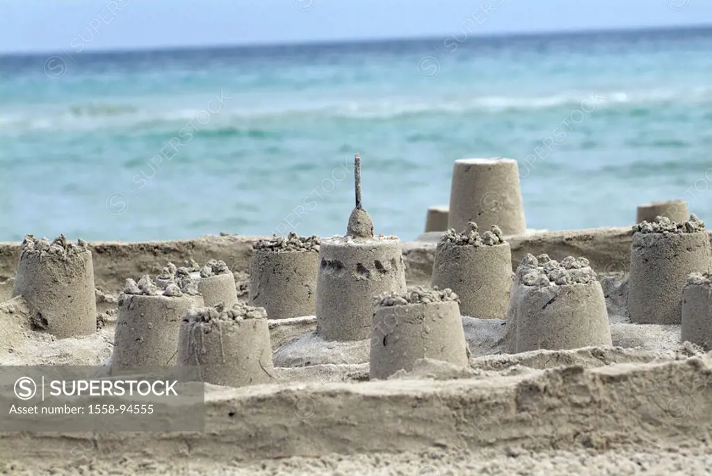 Sand castle, sea, beach,