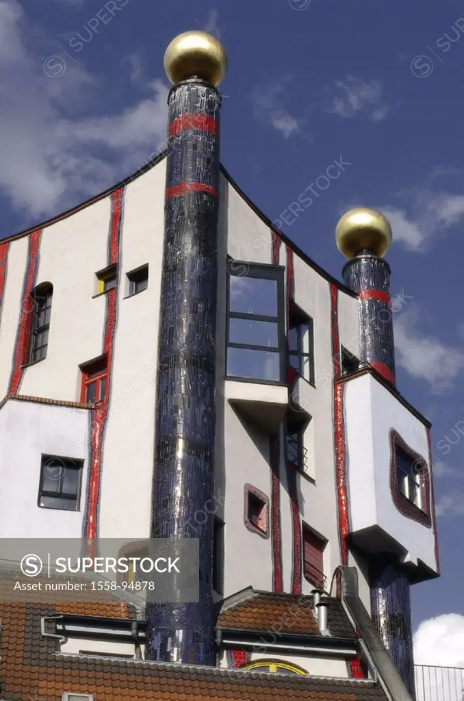 Germany, Baden-Württemberg,  Plochingen, centi water settlement,  ´under the rain tower´, only editorially,  Architecture, living, buildings, settleme...