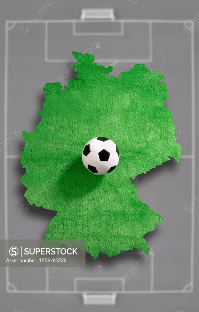 Sketch, soccer field gray, outline, Germany,  green, football,   Series, art lawns, lawns, country, ´Germany card´, ball, leather ball, symbol, soccer...
