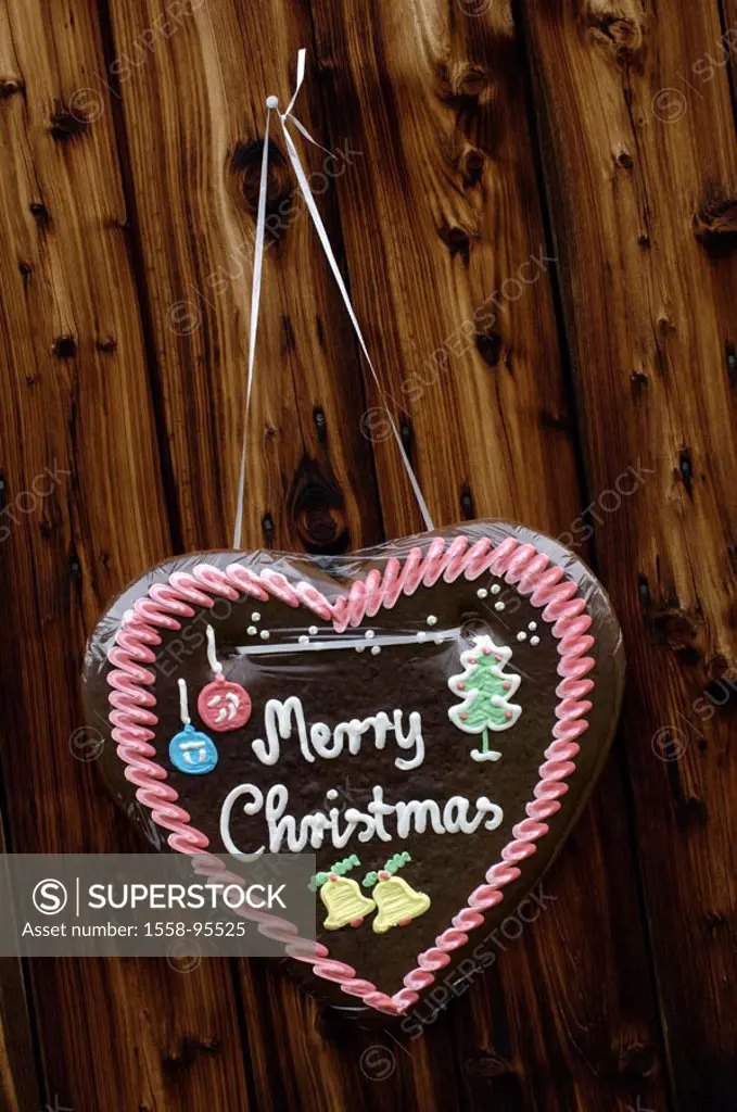 Gingerbread heart, Christmas greetingses,