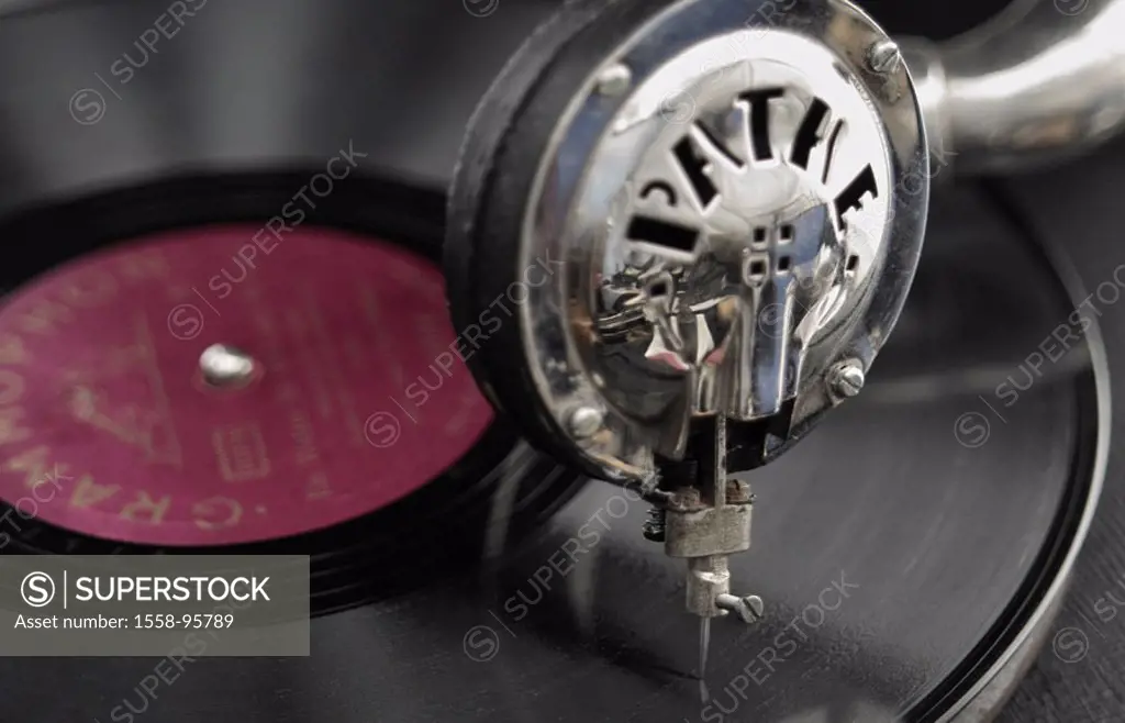 Gramophone, record, cartridges,  Detail,   Conversation electronics, electro appliance, record players, record players, rendering, sonic records, elec...