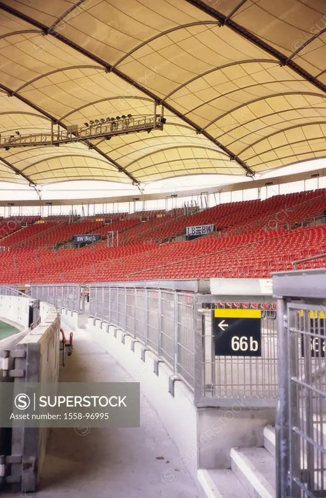 Germany, Baden-Württemberg,  Stuttgart, Gottlieb-Daimler-Stadion,  Platform, detail, no property release,  Series, Europe, football stadium, sport are...