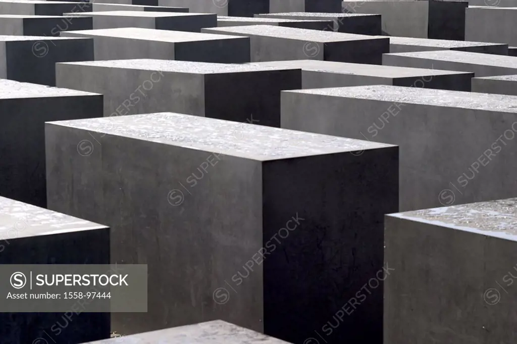 Germany, Berlin, holocaust  Memorial, Steinquader, gray,   Monument, memorial, persecution of the Jews, holocaust, Stelen, stone, Stelenfeld, Quader, ...